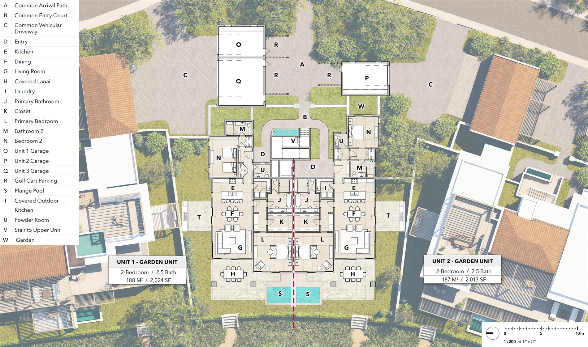 Villa A Garden Units 1 and 2 floor plan