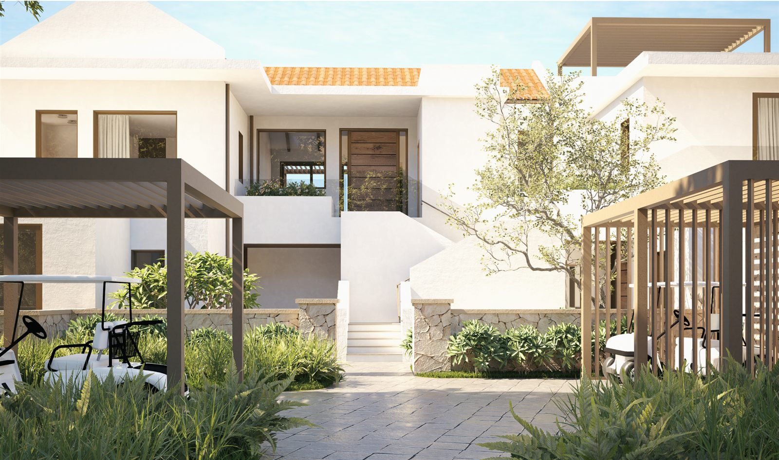 Villa A/B/C entrance court